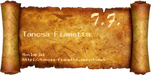 Tancsa Fiametta névjegykártya